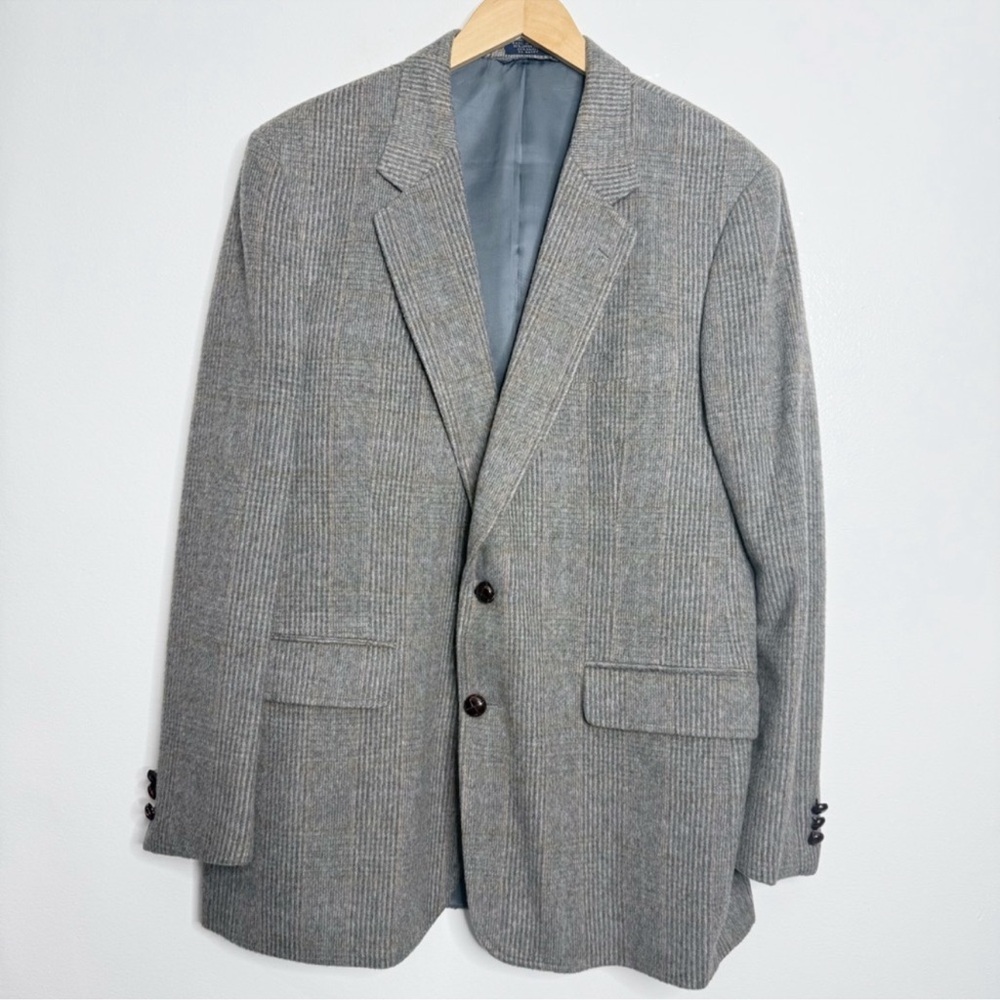 Stafford Executive Men's Size 44 Kent Lambs Wool/ Camel Gray Sport Coat